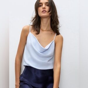 Aritzia Babaton Cowl Neck Camisole Blue